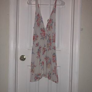 Cream top with floral pattern
